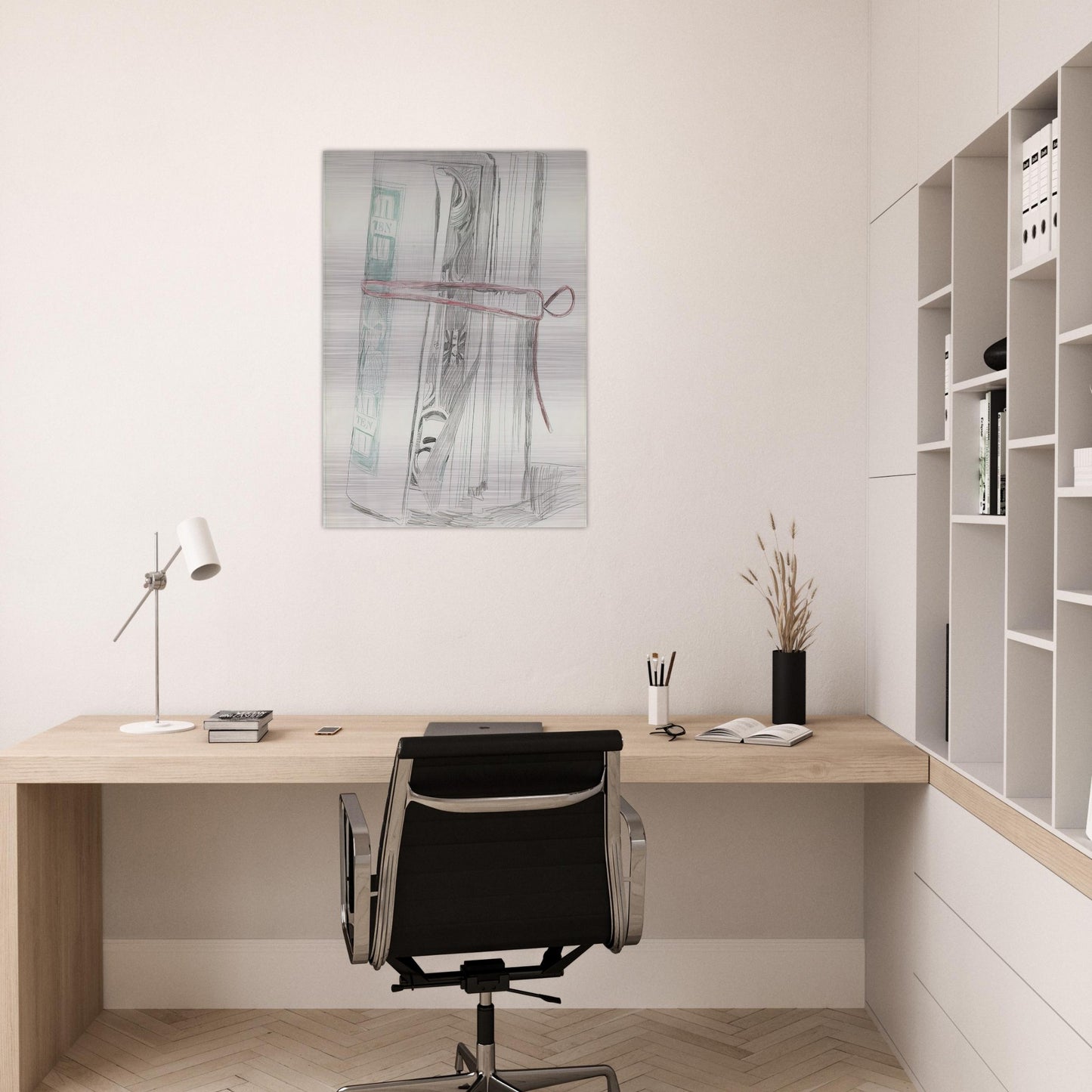 Roll of Bills - Andy Warhol Brushed Aluminum Print - 70x100 cm / 28x40 inches | Andy Warhol Aluminum Print | Andy Warhol Prints