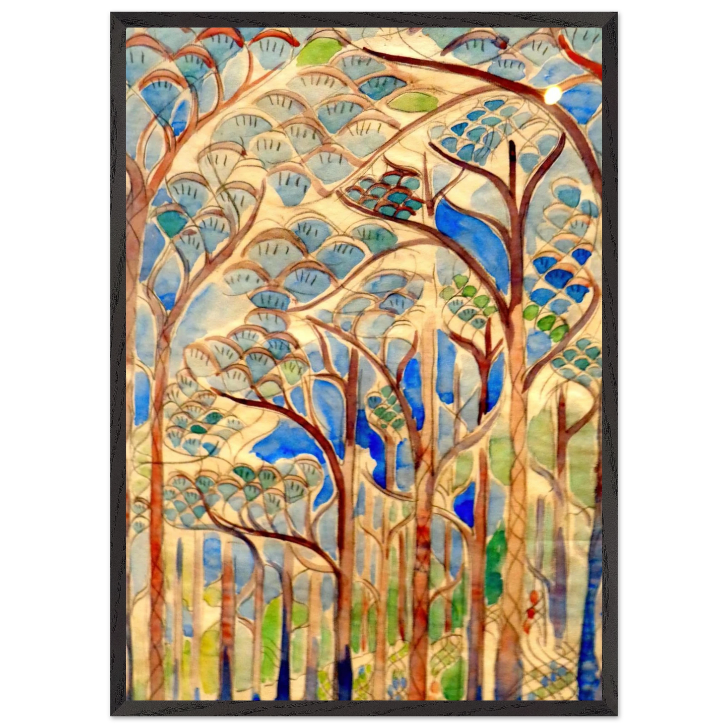 Walter Inglis Anderson - Walter Anderson Wall art - 28x43  cm / XL (11x17 inches) - Premium Wooden Framed Poster With Fine Art Paper-canvas - Black frame