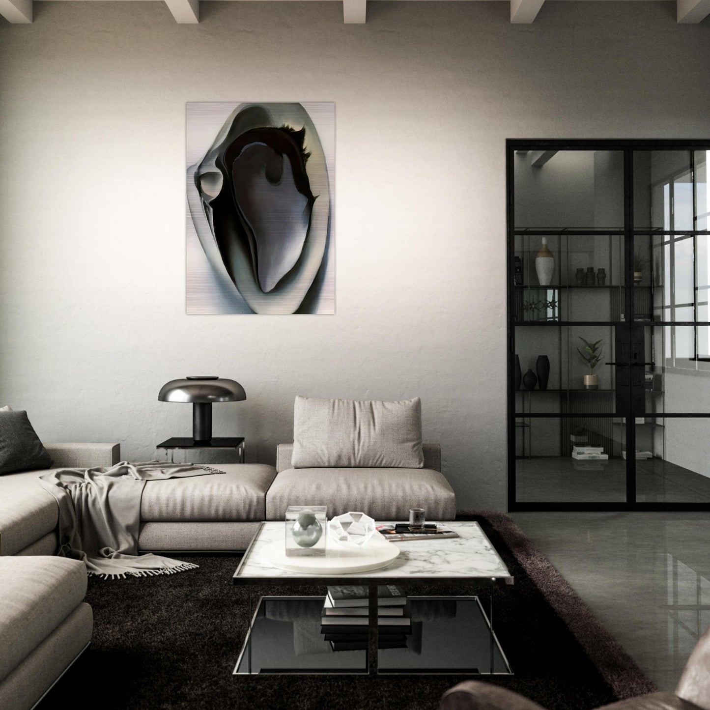 Clam and mussel - Georgia O'Keeffe Brushed Aluminum Print - 70x100 cm / 28x40 inches | Georgia O'Keeffe Aluminum Print | Georgia O'Keeffe Prints