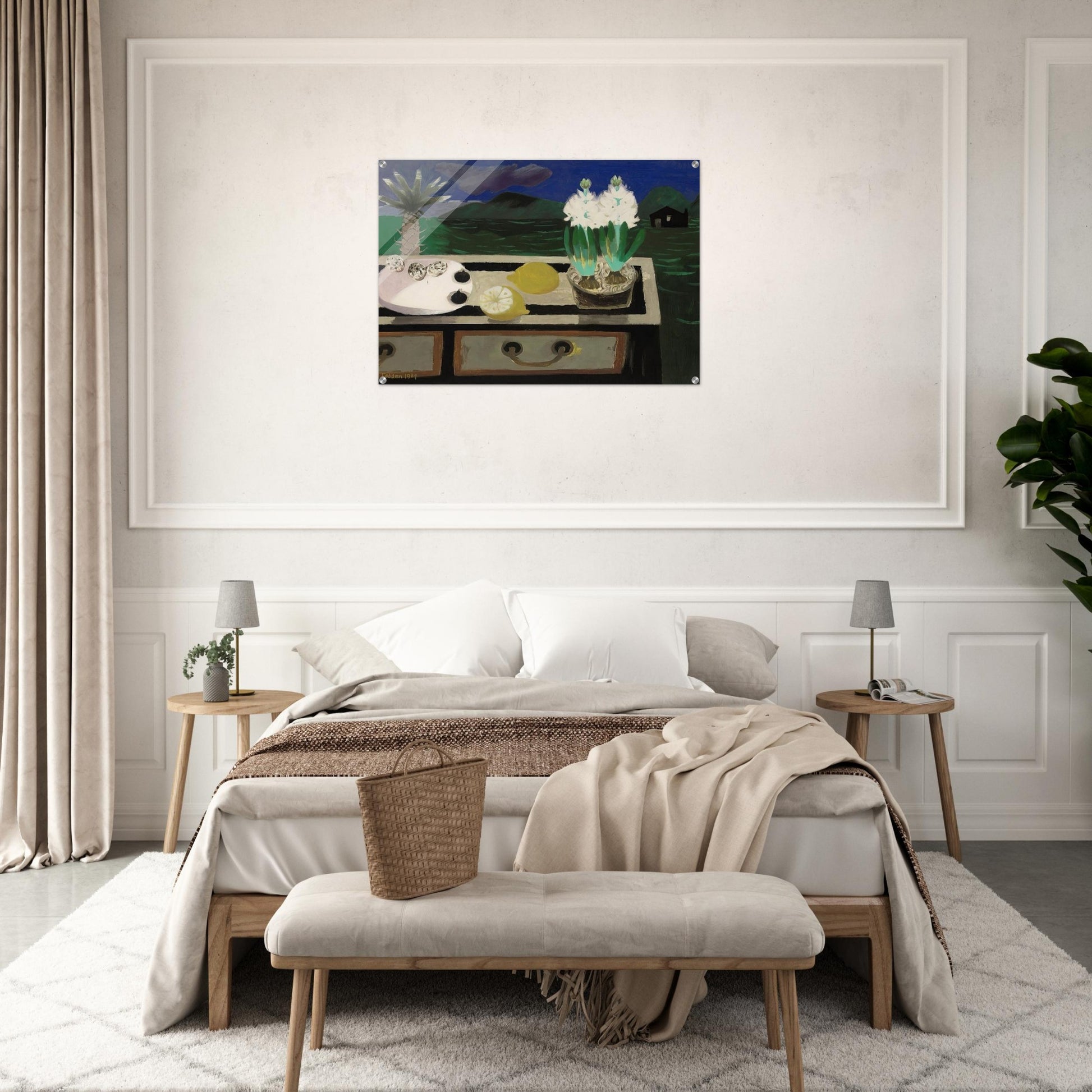 The White Hyacinth - 1984 - Mary Fedden Acrylic Print - 70x100 cm / 28x40″ inches
