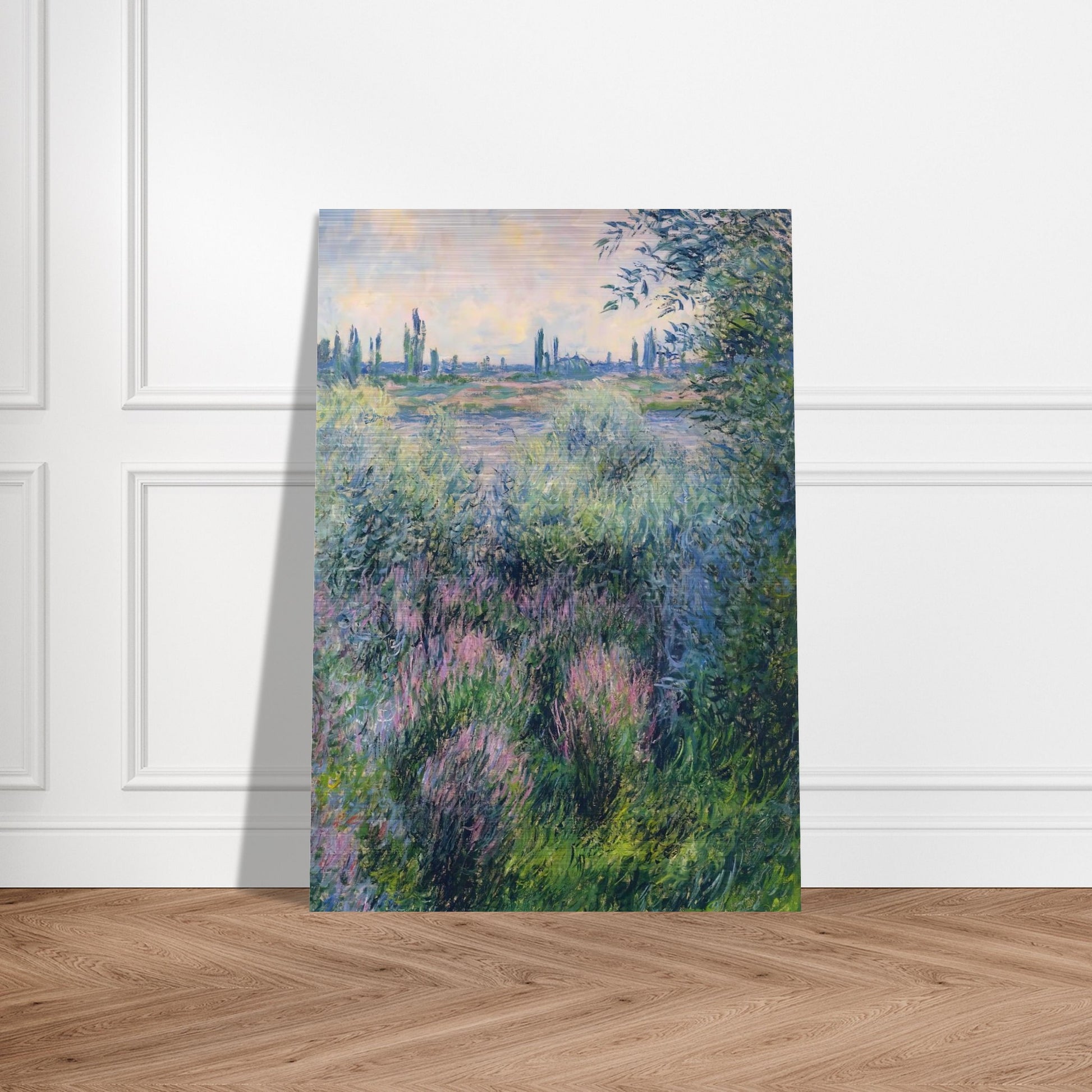 Spot on the Banks of the Seine - claude monet Brushed Aluminum Print - 70x100 cm / 28x40 inches | claude monet Aluminum Print | claude monet Prints