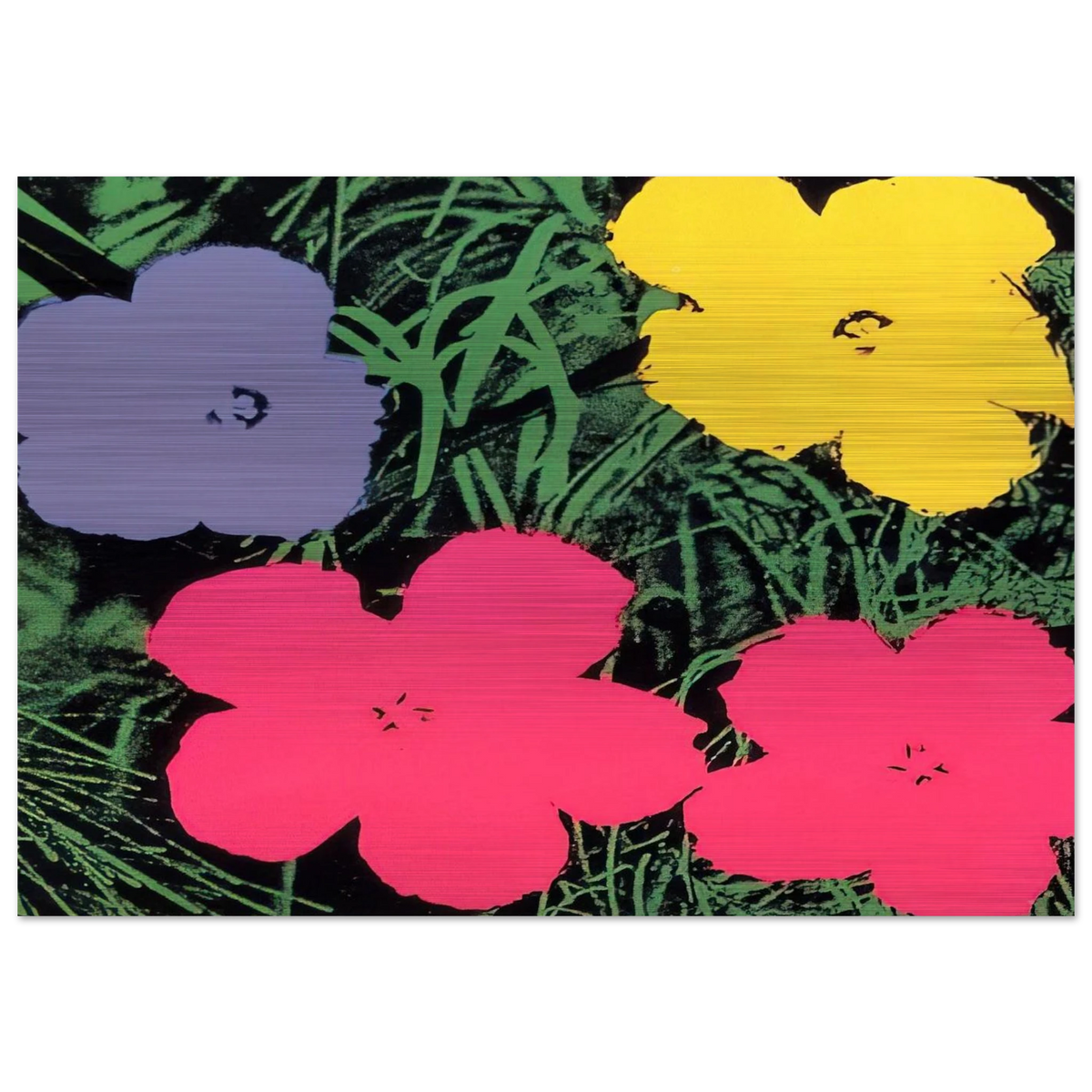 Flowers - Andy Warhol Brushed Aluminum Print - 70x100 cm / 28x40 inches | Andy Warhol Aluminum Print | Andy Warhol Prints