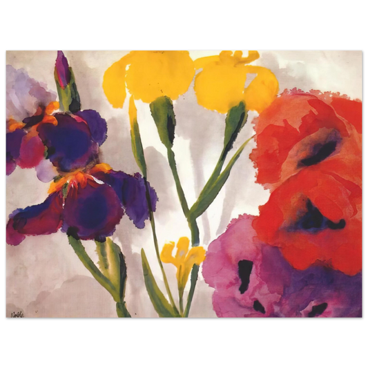 Emil Nolde - Irises and poppies  75x100 cm / 30x40inches Fine Art Poster