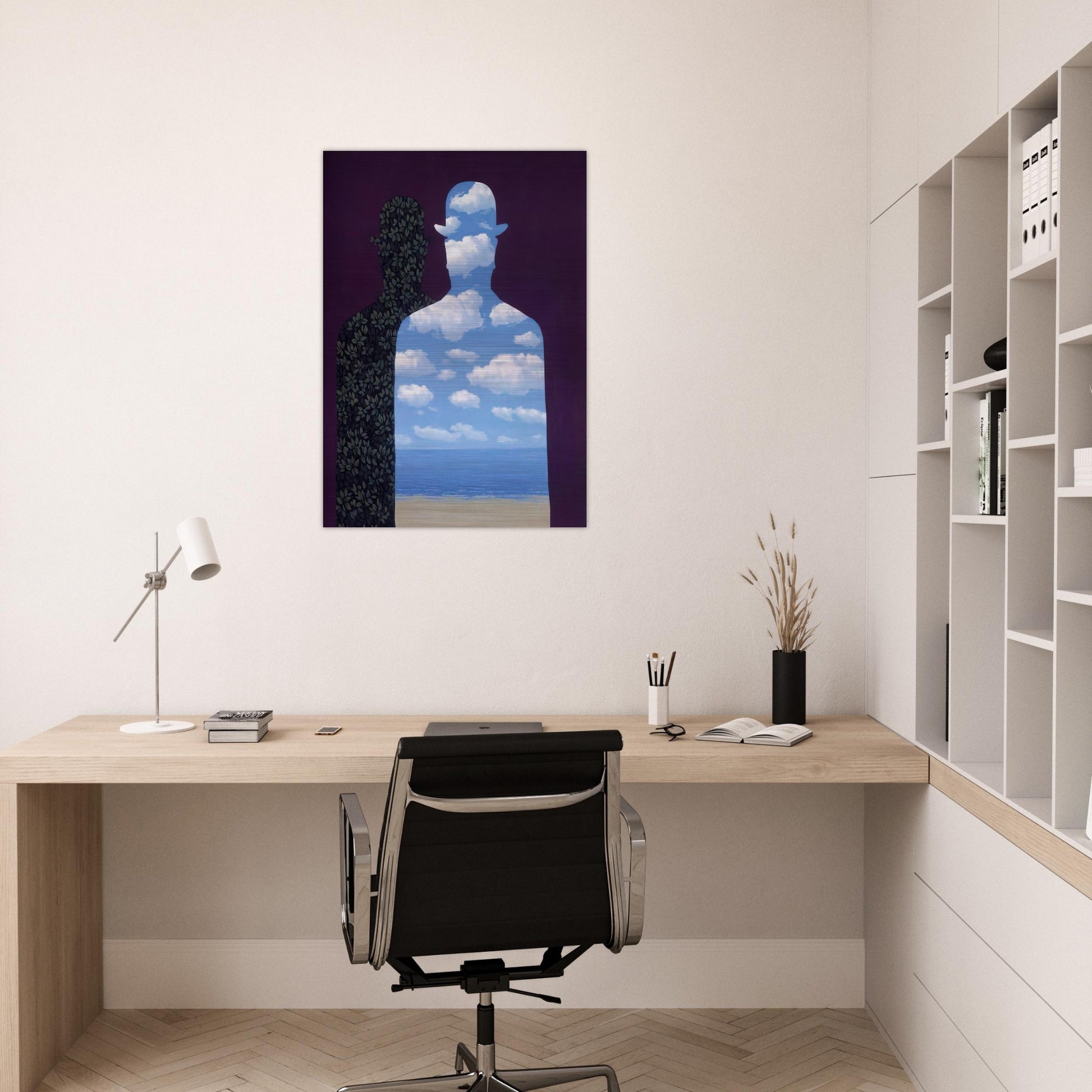 HIGH SOCIETY 1962 - Rene Magritte Brushed Aluminum Print - 70x100 cm / 28x40 inches | Rene Magritte Aluminum Print | Rene Magritte Prints