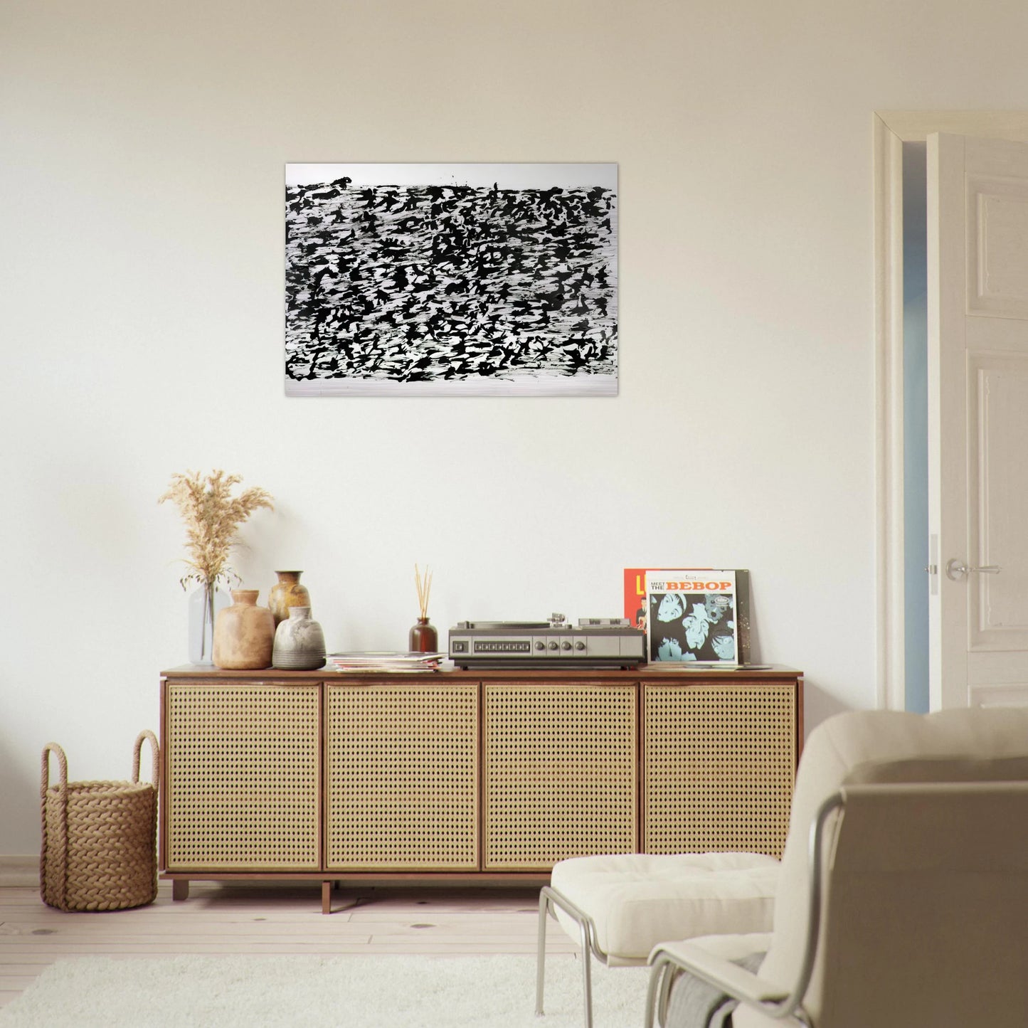 UNTITLED CHINESE INK DRAWING 1961 - Henri Michaux Brushed Aluminum Print - 70x100 cm / 28x40 inches | Henri Michaux Aluminum Print | Henri Michaux Prints