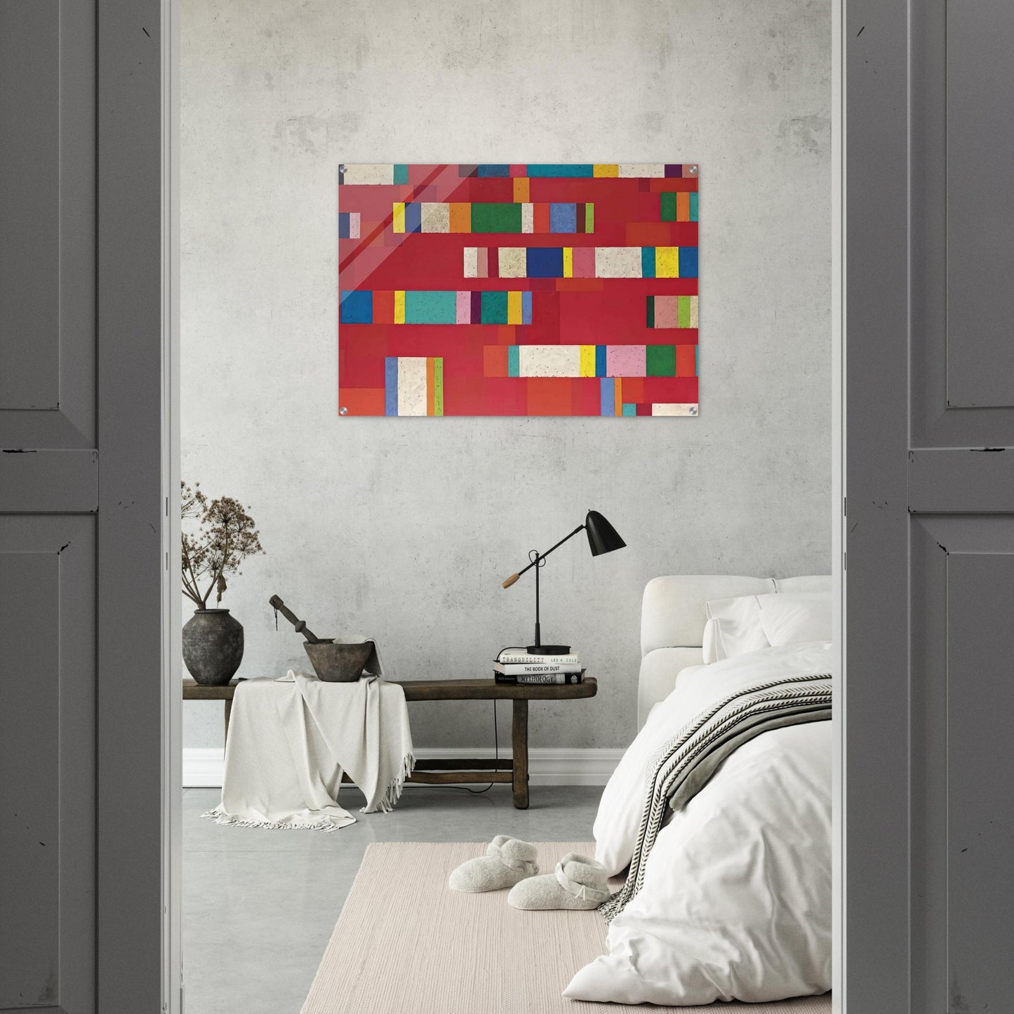 Rosso Perugino - 1979 - Piero Dorazio Acrylic Print - 70x100 cm / 28x40″ inches | Piero Dorazio Wall Art | Piero Dorazio Prints