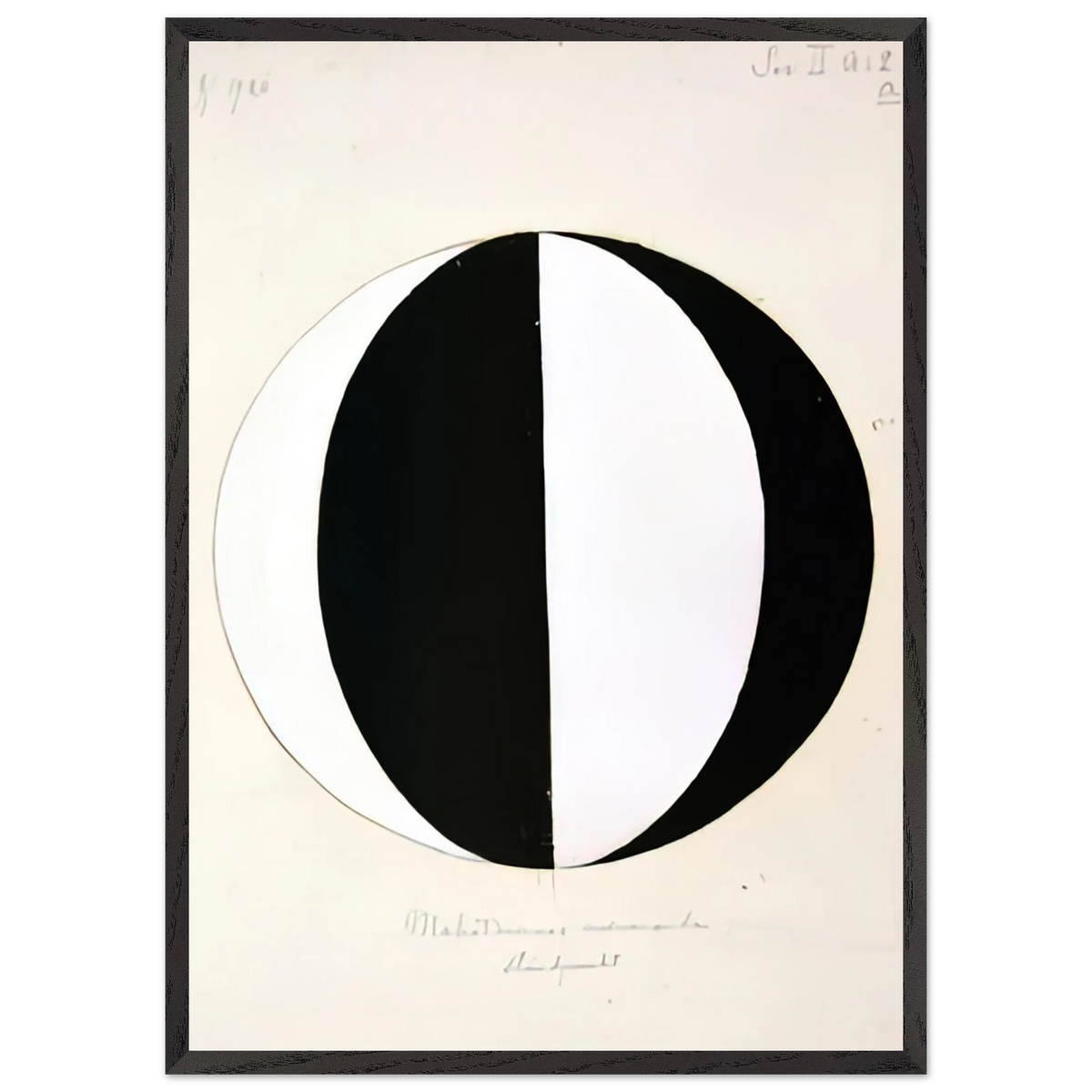 Hilma af Klint - THE MAHATMAS PRESENT STANDING POINT SERIES II NO 2A 1920 Wall art - 30x45 cm / 12x18 inches - Premium Wooden Framed Poster With Fine Art Paper-canvas - White frame