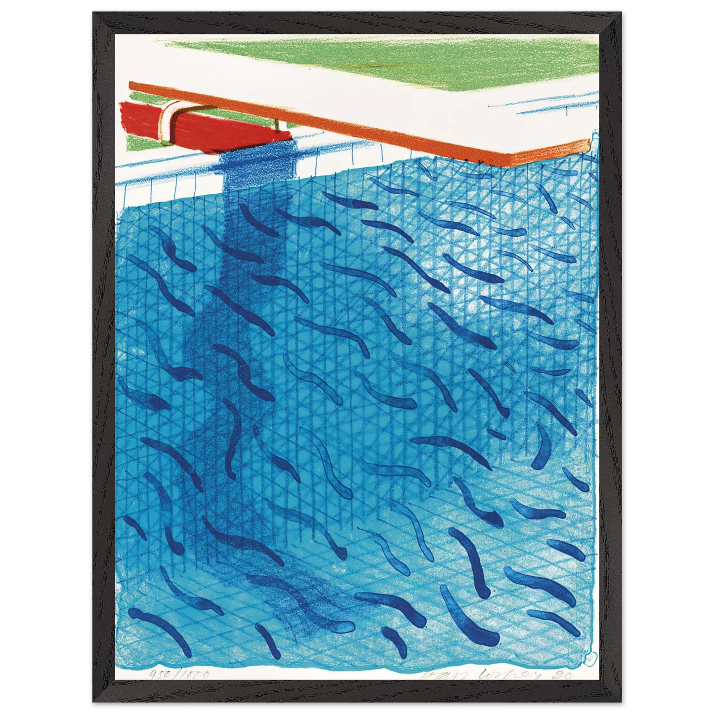 David Hockney - David Hockney Wall art - 50x50 cm / 20x20 inches - Premium Wooden Framed Poster With Fine Art Paper-canvas - Wood frame