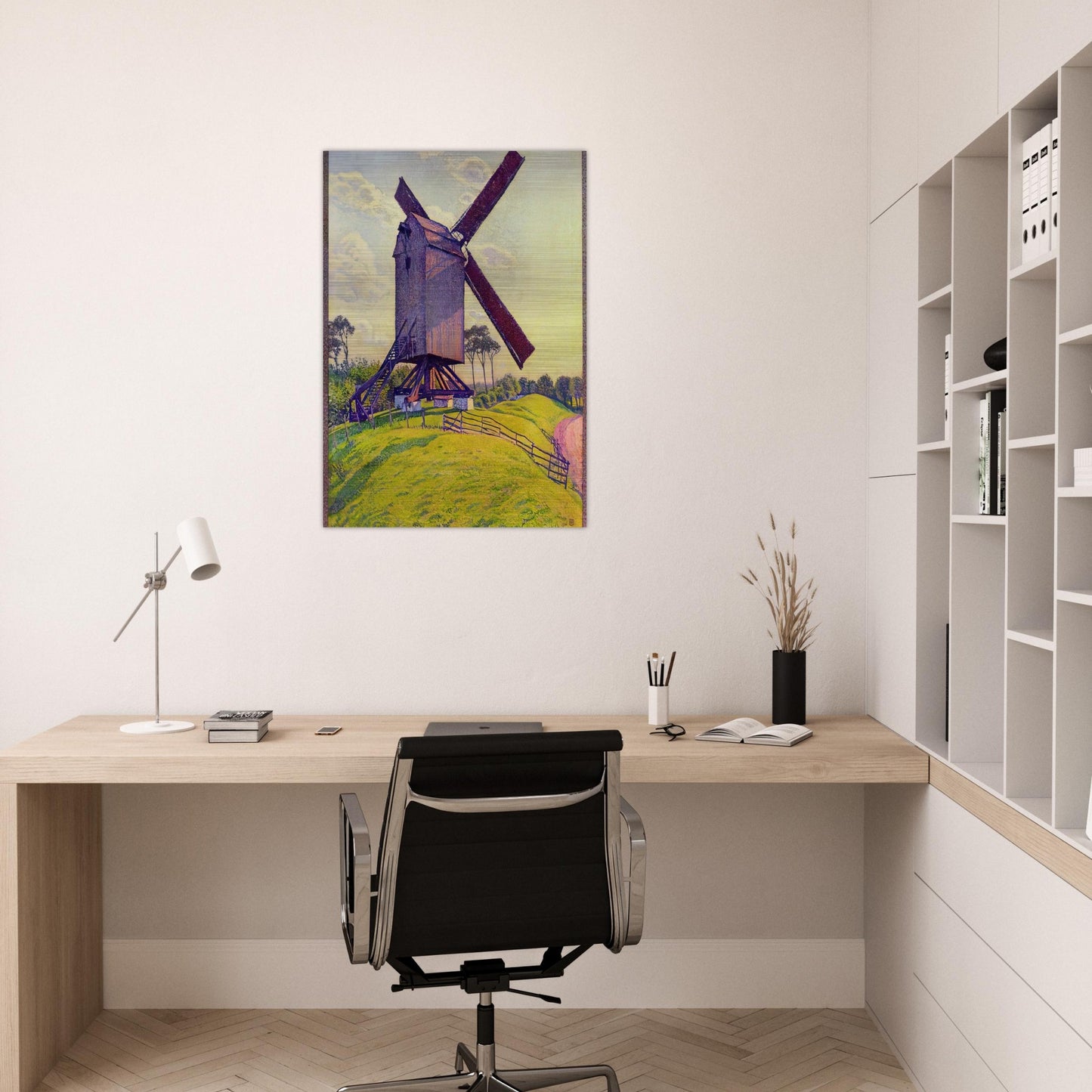 THE MILL AT KELF 1894 - Theo van Rysselberghe Brushed Aluminum Print - 70x100 cm / 28x40 inches | Theo van Rysselberghe Aluminum Print | Theo van Rysselberghe Prints