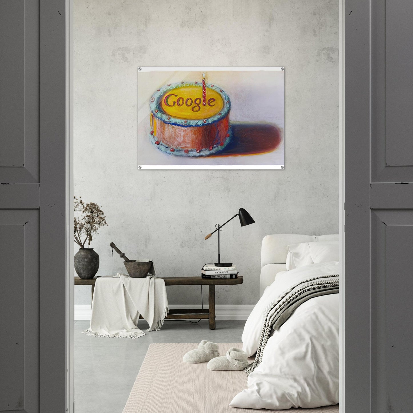 Google - 12th Birthday Cake Doodle - 2010 - Wayne Thiebaud Acrylic Print - 70x100 cm / 28x40″ inches