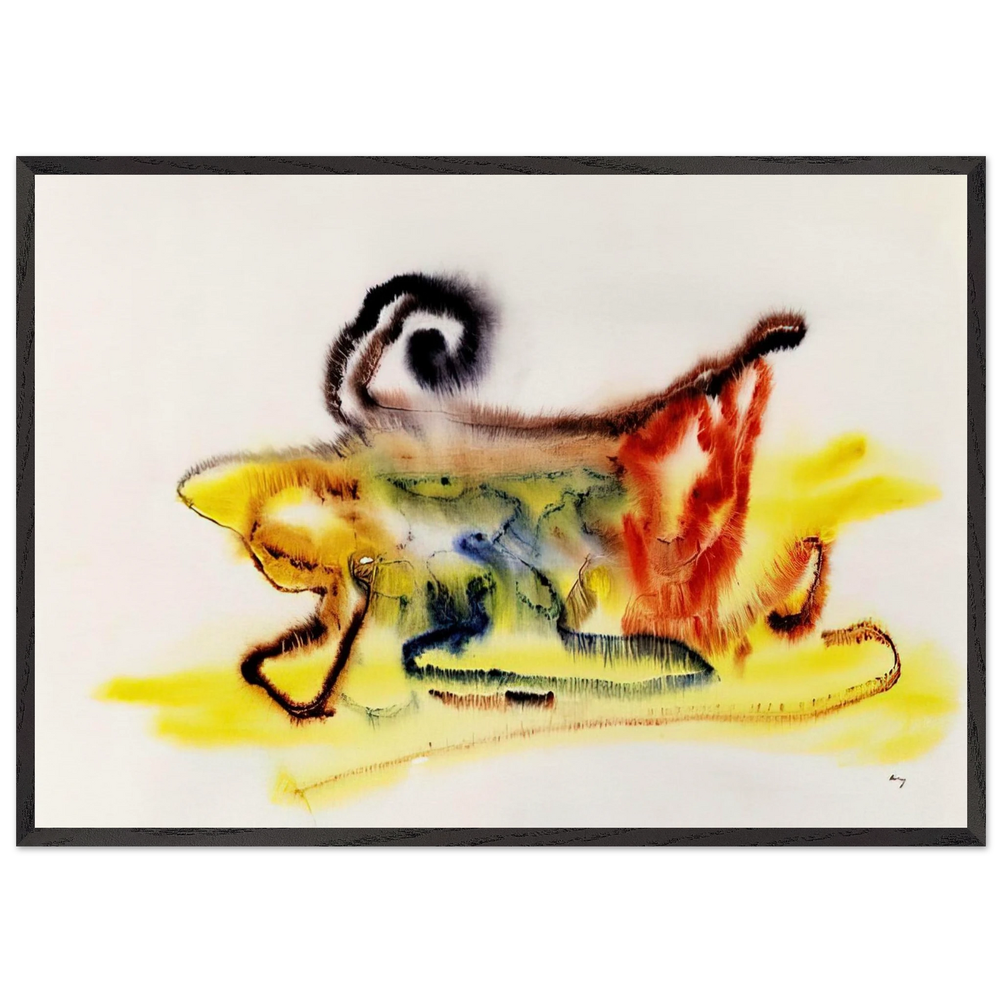 UNTITLED 1961 N4 - Henri Michaux 70x100 cm / 28x40 inches Framed Art Print – Black Wooden Frame