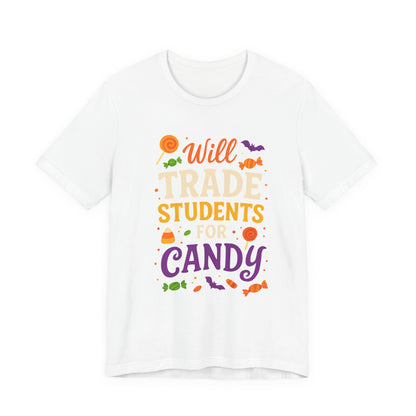 "Échange Élèves Contre Bonbons Prof Mignonne Déguisement Halloween T-Shirt"