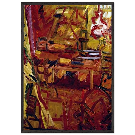 IN THE STUDIO N1 - Frank Auerbach 70x100 cm / 28x40 inches Framed Art Print – Black Wooden Frame