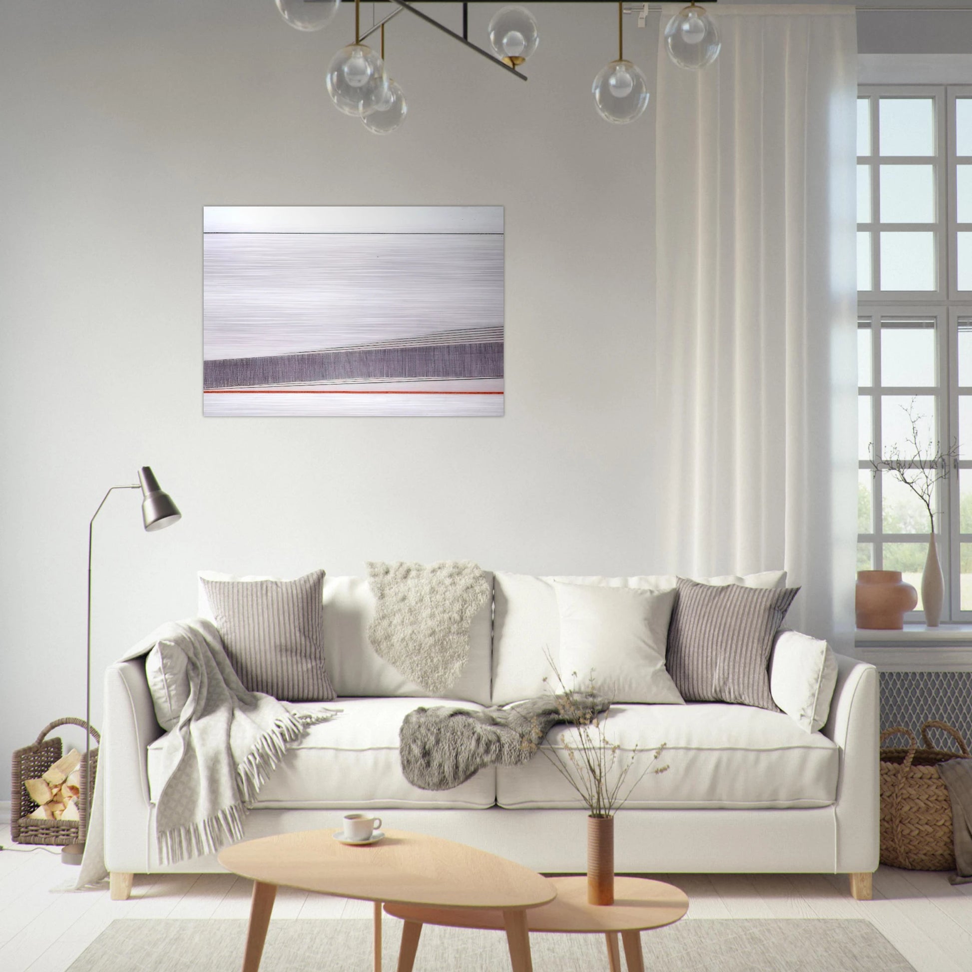 La linea rossa - 1966 - Bice Lazzari Brushed Aluminum Print - 70x100 cm / 28x40 inches | Bice Lazzari Aluminum Print | Bice Lazzari Prints