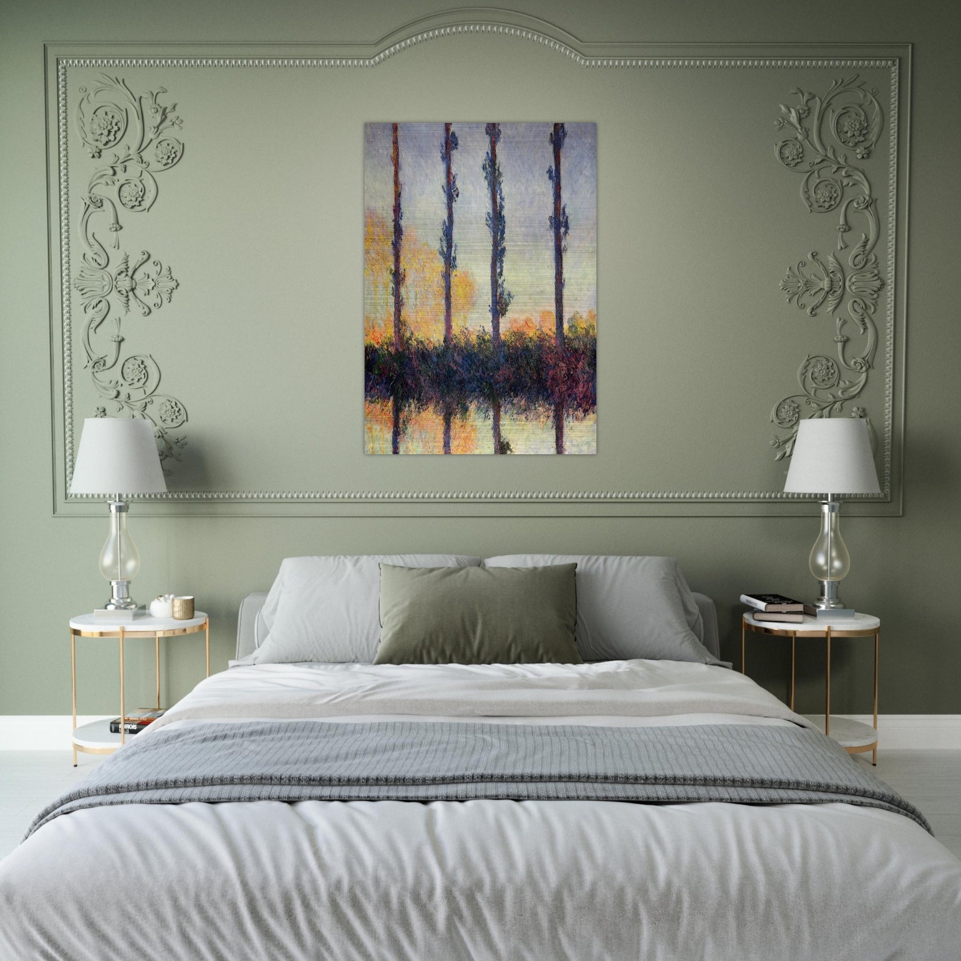 Poplars Four Trees - claude monet Brushed Aluminum Print - 70x100 cm / 28x40 inches | claude monet Aluminum Print | claude monet Prints