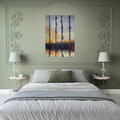 Poplars Four Trees - claude monet Brushed Aluminum Print - 70x100 cm / 28x40 inches | claude monet Aluminum Print | claude monet Prints