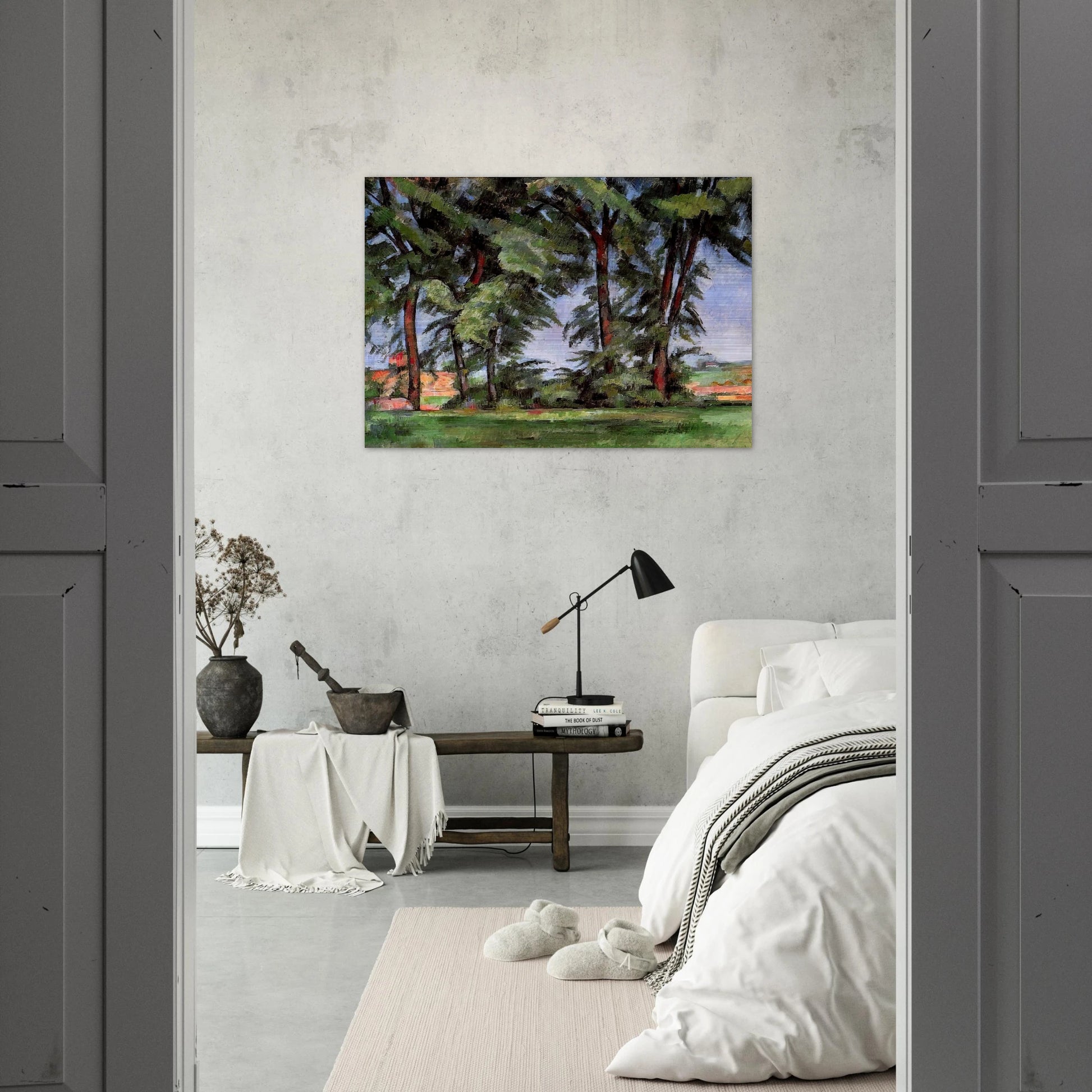 Tall Trees at the Jas de Bouffan - Paul Cézanne Brushed Aluminum Print - 70x100 cm / 28x40 inches | Paul Cézanne Aluminum Print | Paul Cézanne Prints