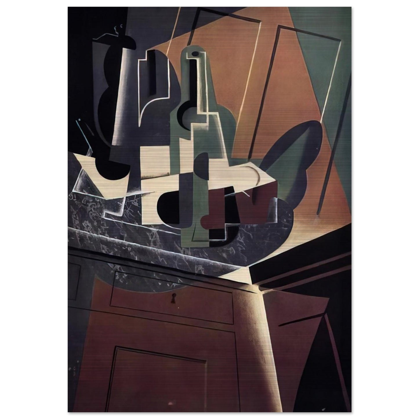 THE SIDEBOARD 1917 - Juan Gris Brushed Aluminum Print - 70x100 cm / 28x40 inches | Juan Gris Aluminum Print | Juan Gris Prints