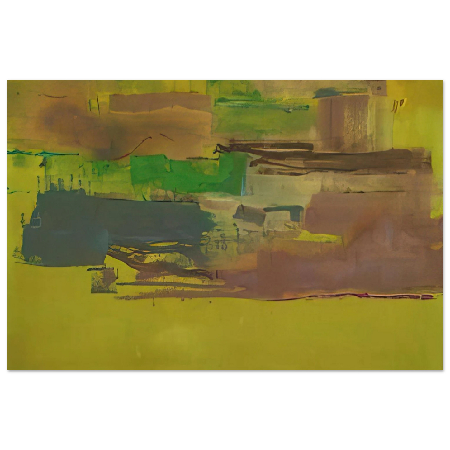 Helen Frankenthaler - August Deep - 1978 Wall art - 30x45 cm / 12x18 inches - Premium Wooden Framed Poster With Fine Art Paper-canvas - Wood frame