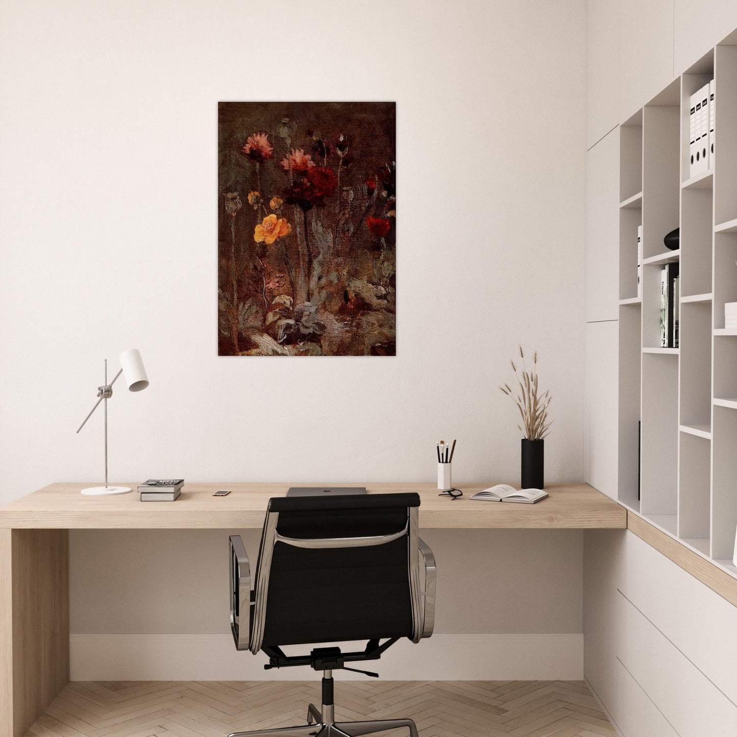 Still Life with Scabiosa and Ranunculus - Vincent van Gogh Brushed Aluminum Print - 70x100 cm / 28x40 inches | Vincent van Gogh Aluminum Print | Vincent van Gogh Prints