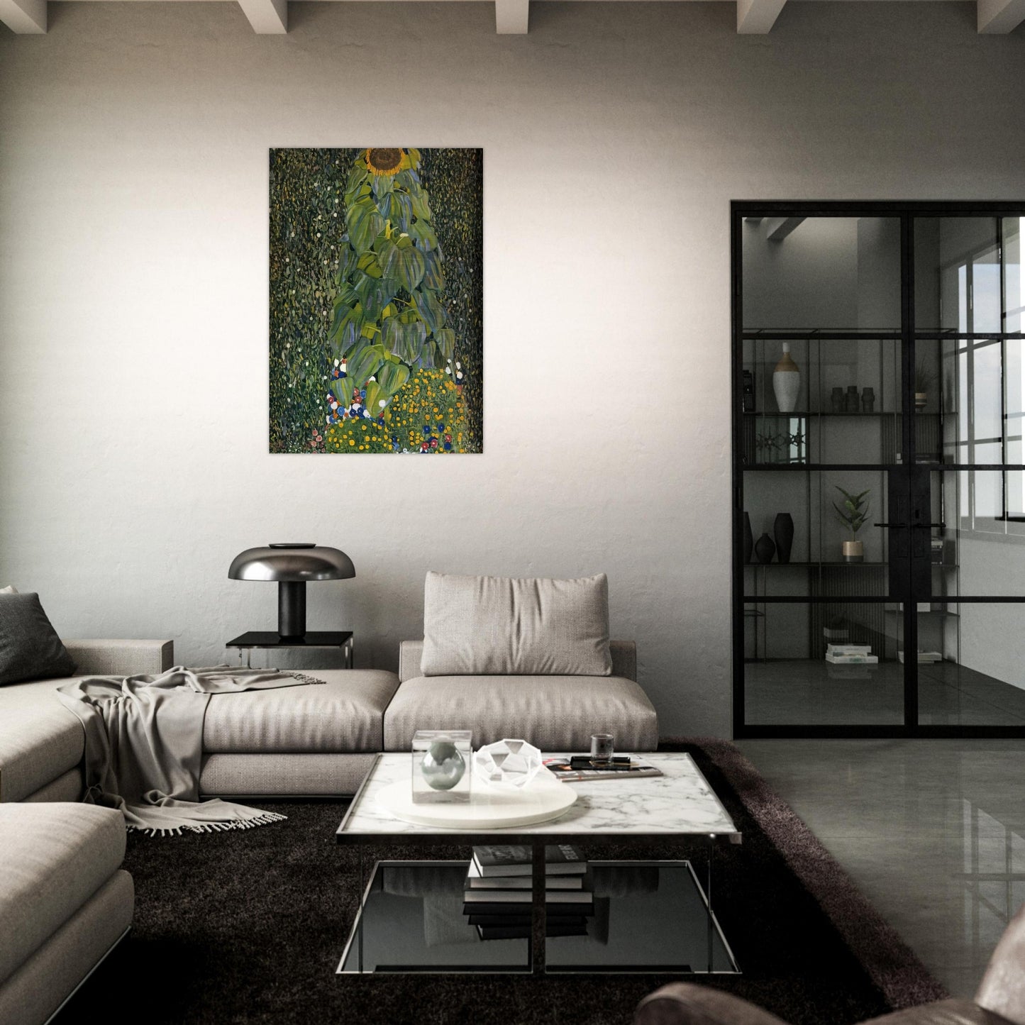 THE SUNFLOWER 1907 - Gustav Klimt Brushed Aluminum Print - 70x100 cm / 28x40 inches | Gustav Klimt Aluminum Print | Gustav Klimt Prints