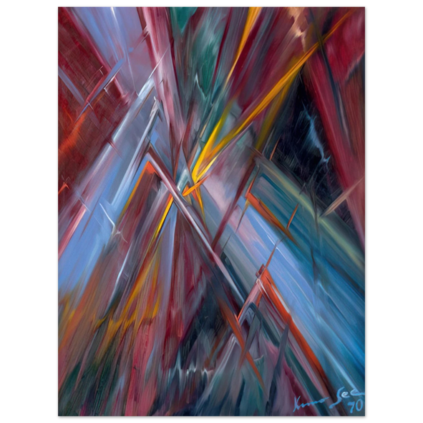 Konrad Zuse - Colorful Flashes  75x100 cm / 30x40inches Fine Art Poster