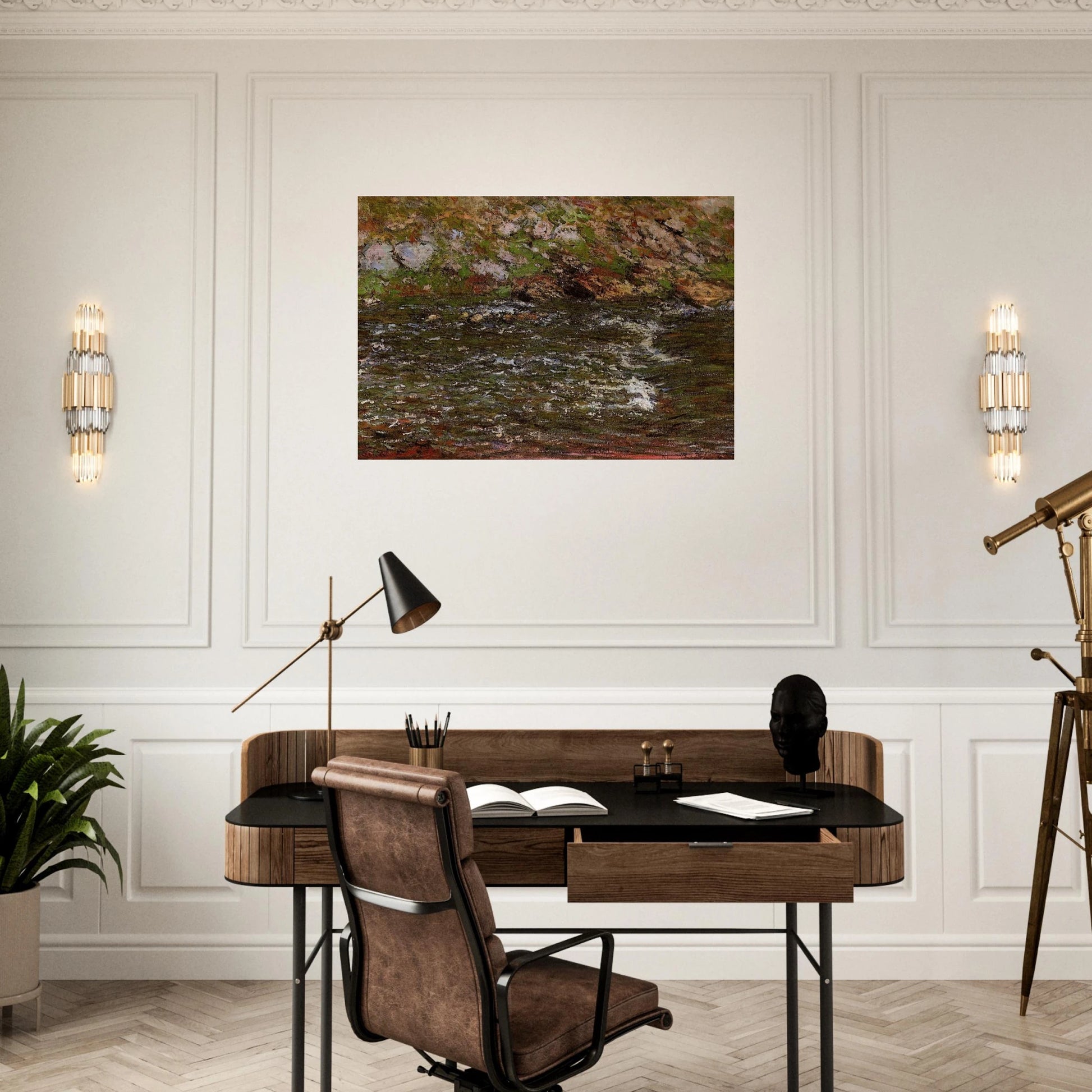 Torrent of the Petite Creuse at Fresselines - claude monet Brushed Aluminum Print - 70x100 cm / 28x40 inches | claude monet Aluminum Print | claude monet Prints