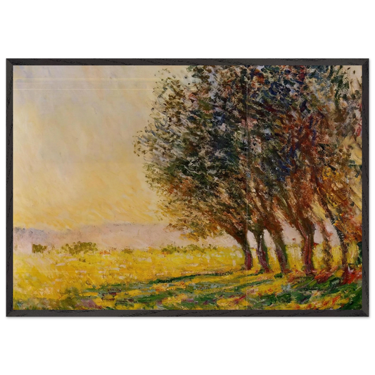 Willows at Sunset - claude monet 70x100 cm / 28x40 inches Framed Art Print – Black Wooden Frame