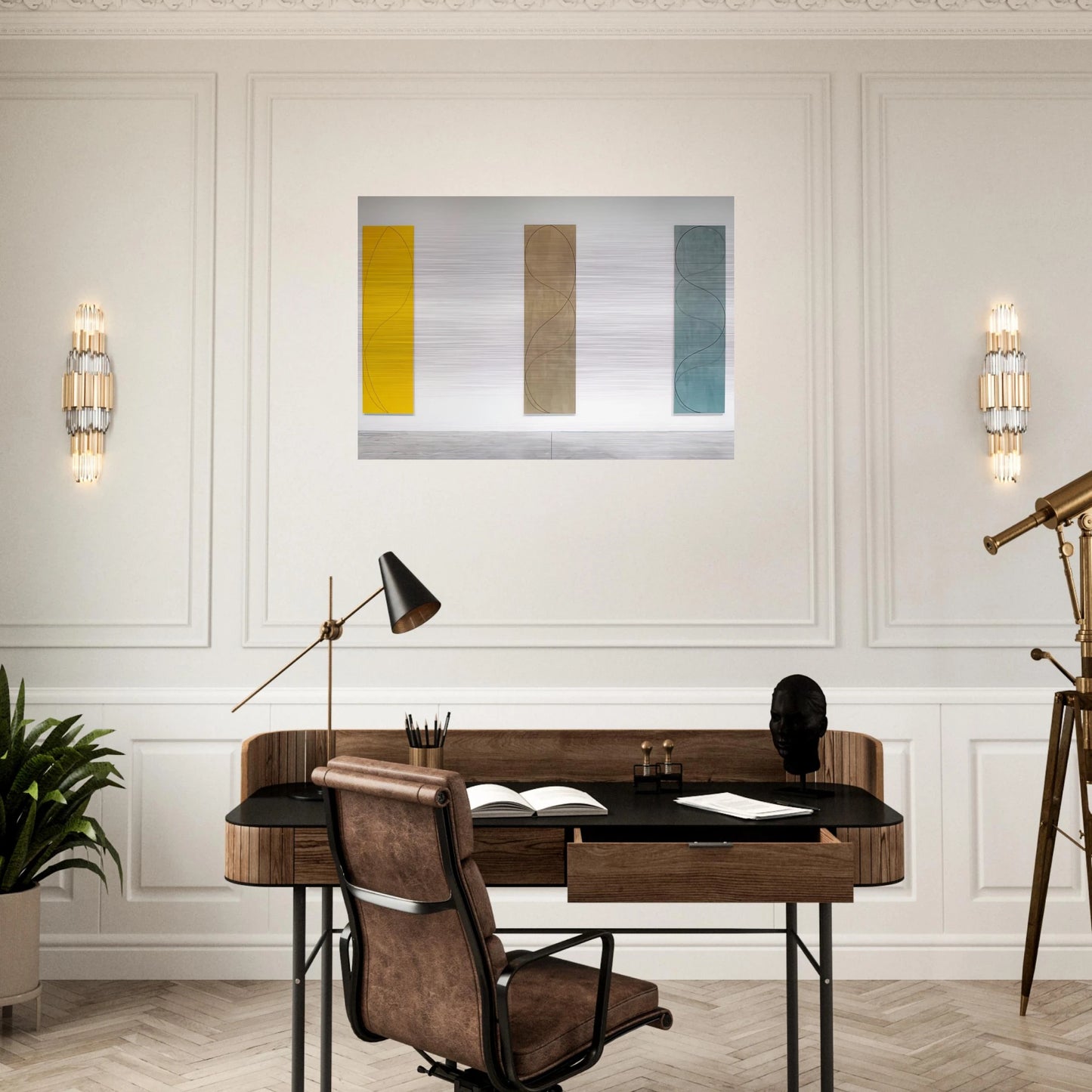COLUMN PAINTINGS 2004 - Robert Mangold Brushed Aluminum Print - 70x100 cm / 28x40 inches | Robert Mangold Aluminum Print | Robert Mangold Prints