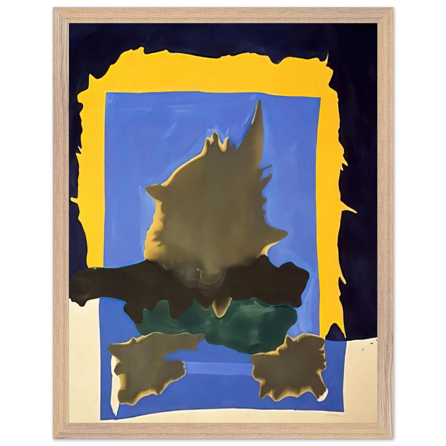 Helen Frankenthaler - Interior Landscape - 1964 Wall art - 50x70 cm / 20x28 Inches - Premium Wooden Framed Poster With Fine Art Paper - Black frame