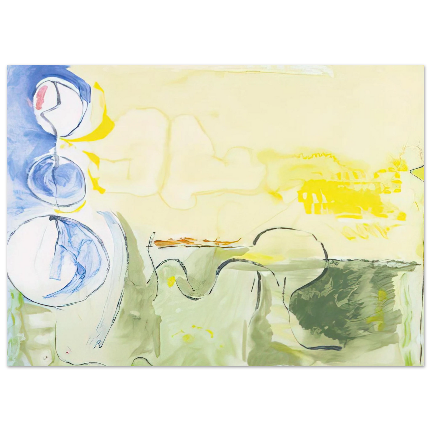 Helen Frankenthaler - Flotilla - 2006 Wall art - 40x40 cm / 16x16 inches - Fine Art Poster-canvas - -
