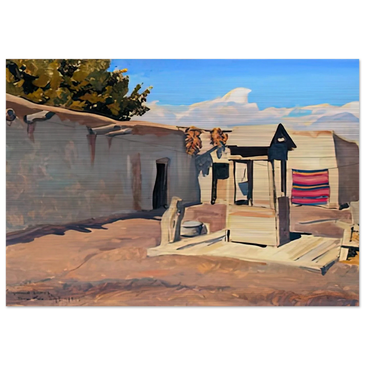 OLD PATIO 1931 - Maynard Dixon Brushed Aluminum Print - 70x100 cm / 28x40 inches | Maynard Dixon Aluminum Print | Maynard Dixon Prints