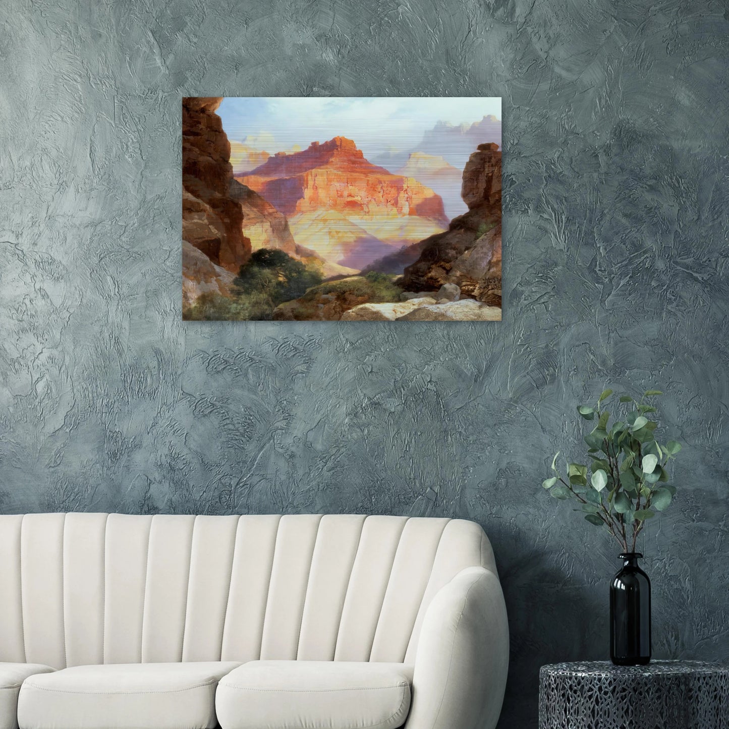 Under the Red Wall - Thomas Moran Brushed Aluminum Print - 70x100 cm / 28x40 inches | Thomas Moran Aluminum Print | Thomas Moran Prints