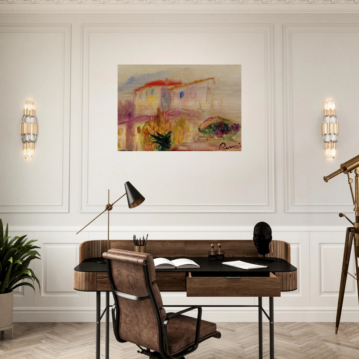 Le Poste at Cagnes study - Pierre-Auguste Renoir Brushed Aluminum Print - 70x100 cm / 28x40 inches | Pierre-Auguste Renoir Aluminum Print | Pierre-Auguste Renoir Prints