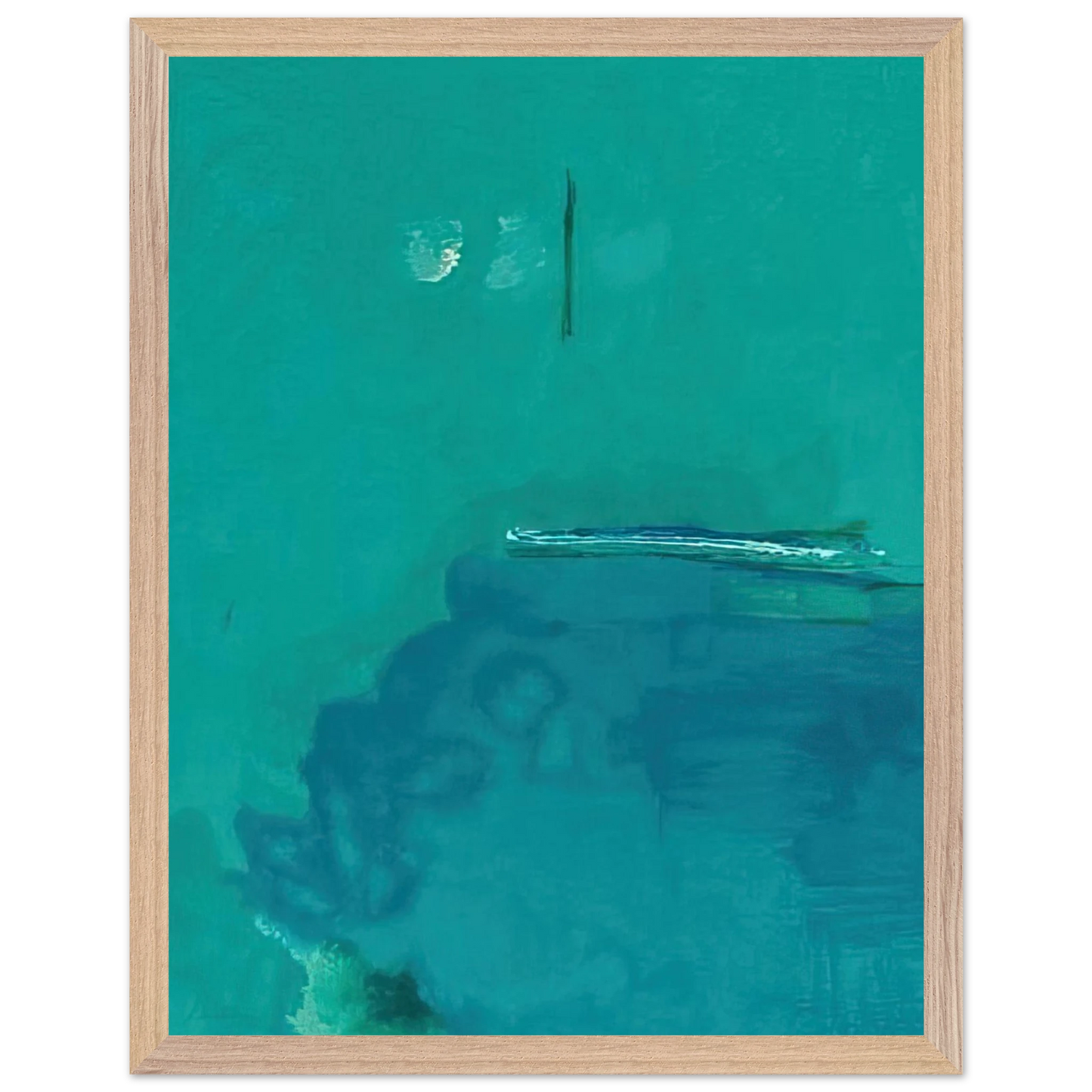 Helen Frankenthaler - Contentment Island - 2004 Wall art - 28x43  cm / XL (11x17 inches) - Premium Wooden Framed Poster With Fine Art Paper-canvas - Black frame