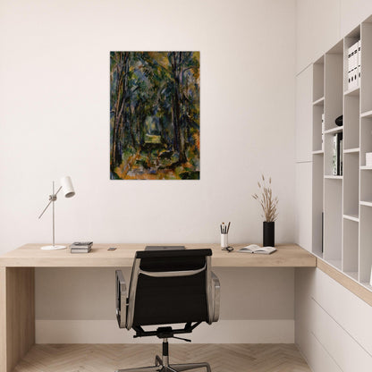 The Alley at Chantilly - Paul Cézanne Brushed Aluminum Print - 70x100 cm / 28x40 inches | Paul Cézanne Aluminum Print | Paul Cézanne Prints