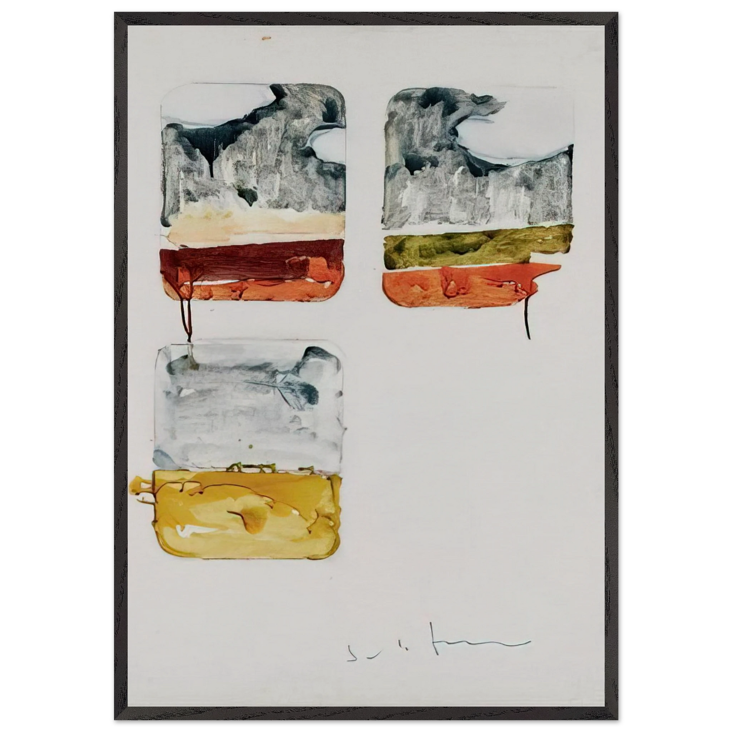 Untitled - 1979 N4 - Mario Schifano 70x100 cm / 28x40 inches Framed Art Print – Black Wooden Frame