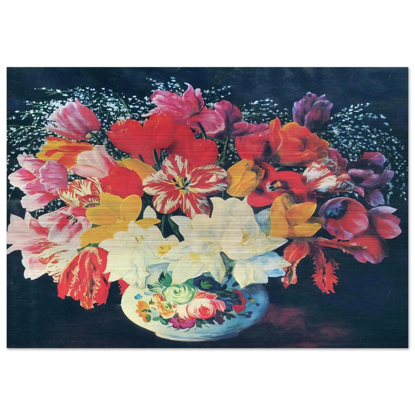 GRAND BOUQUET OF TULIPS 1952 - Moise Kisling Brushed Aluminum Print - 70x100 cm / 28x40 inches | Moise Kisling Aluminum Print | Moise Kisling Prints