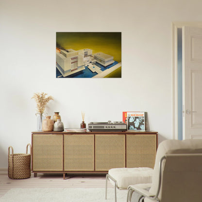 THE LOS ANGELES COUNTY MUSEUM ON FIRE 1968 - Edward Ruscha Brushed Aluminum Print - 70x100 cm / 28x40 inches | Edward Ruscha Aluminum Print | Edward Ruscha Prints