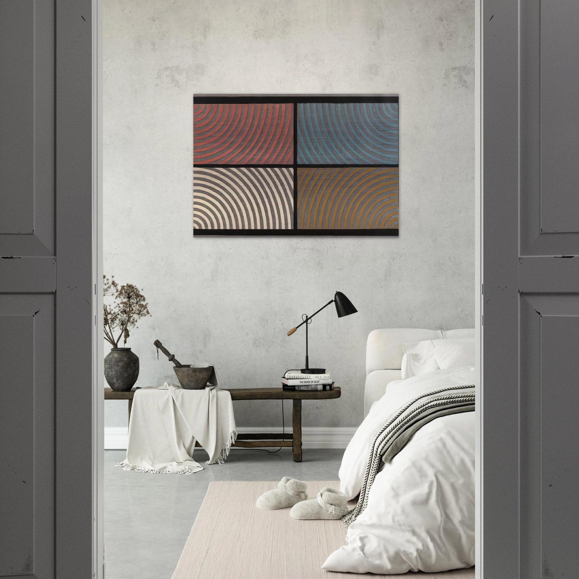 Arcs from Four Corners - Sol LeWitt Brushed Aluminum Print - 70x100 cm / 28x40 inches | Sol LeWitt Aluminum Print | Sol LeWitt Prints