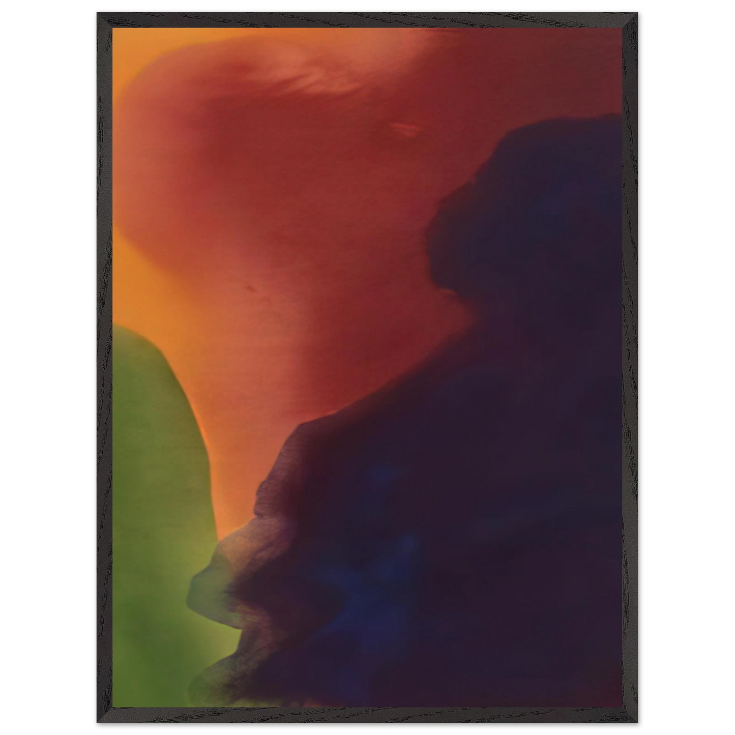 Helen Frankenthaler - Blue Atmosphere III - 1963 Wall art - 40x40 cm / 16x16 inches - Premium Wooden Framed Poster With Fine Art Paper-canvas - Black frame