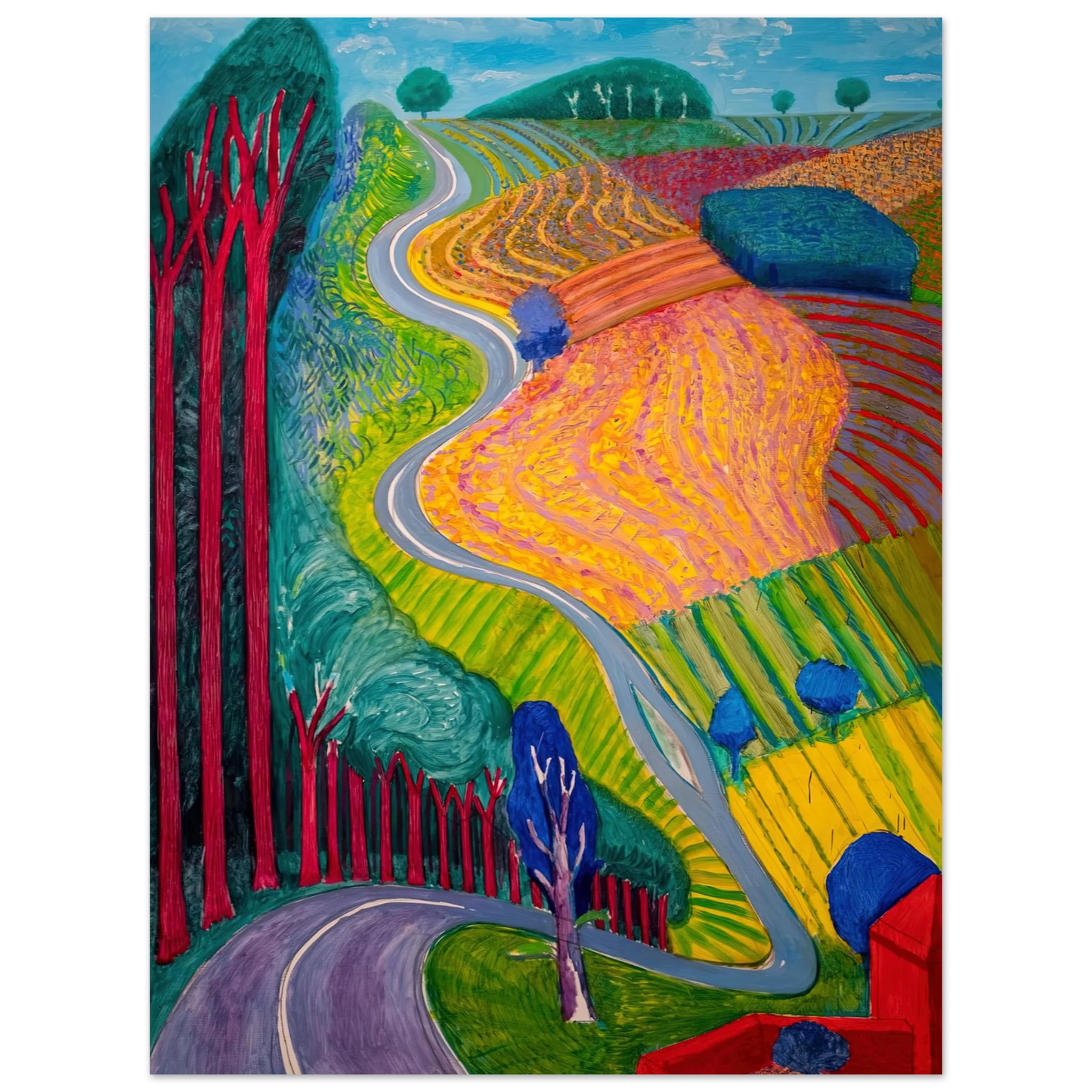 David Hockney - David Hockney Wall art - 45x60 cm / 18x24 inches - Premium Wooden Framed Poster With Fine Art Paper-canvas - Black frame