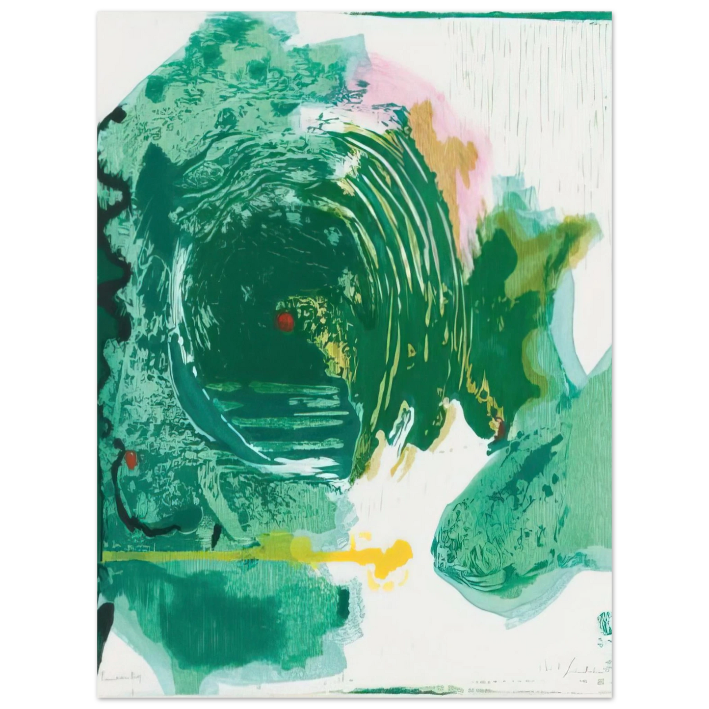 Helen Frankenthaler - Radius - 1993 Wall art - 15x20 cm / 6x8 inches - Premium Wooden Framed Poster With Fine Art Paper-canvas - Black frame