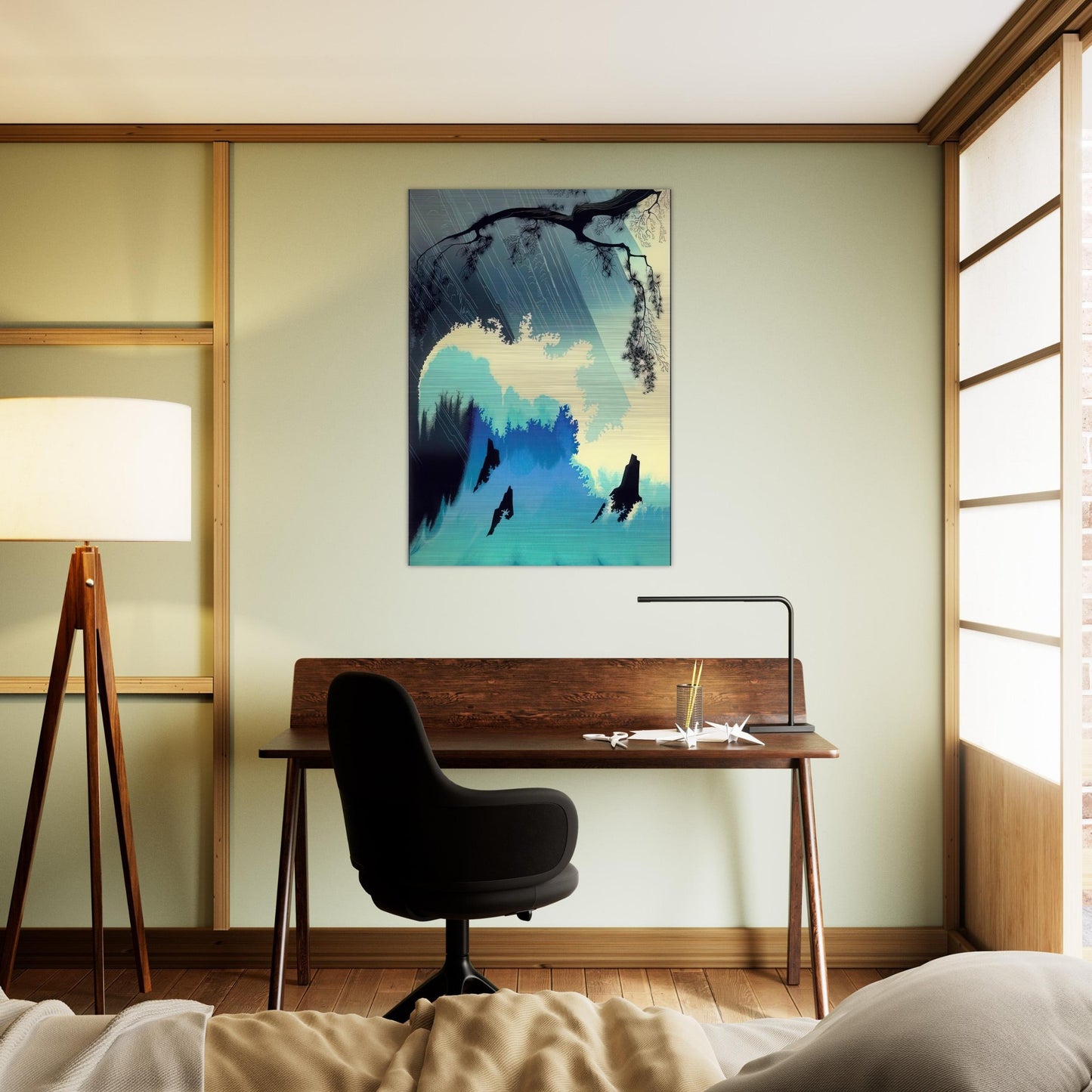Ocean Splash - Eyvind Earle Brushed Aluminum Print - 70x100 cm / 28x40 inches | Eyvind Earle Aluminum Print | Eyvind Earle Prints