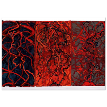 Nevisian Triptych - 2008 - Brice Marden Brushed Aluminum Print - 70x100 cm / 28x40 inches | Brice Marden Aluminum Print | Brice Marden Prints