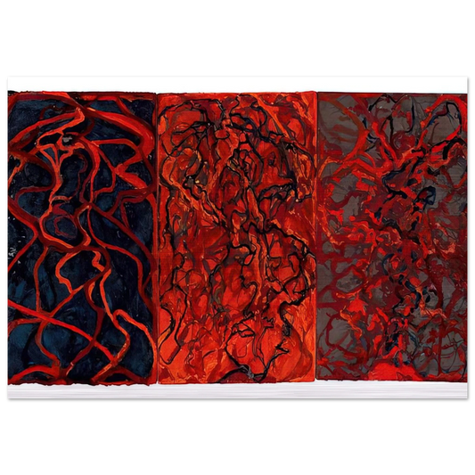 Nevisian Triptych - 2008 - Brice Marden Brushed Aluminum Print - 70x100 cm / 28x40 inches | Brice Marden Aluminum Print | Brice Marden Prints