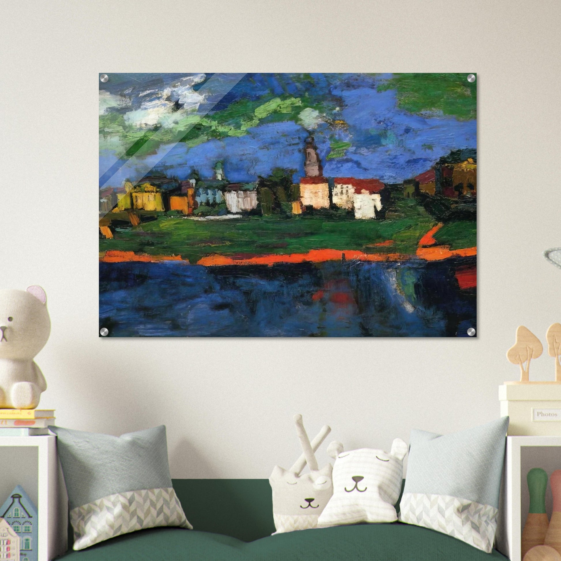 THE ELBE NEAR DRESDEN - OSKAR KOKOSCHKA Acrylic Print - 70x100 cm / 28x40″ inches