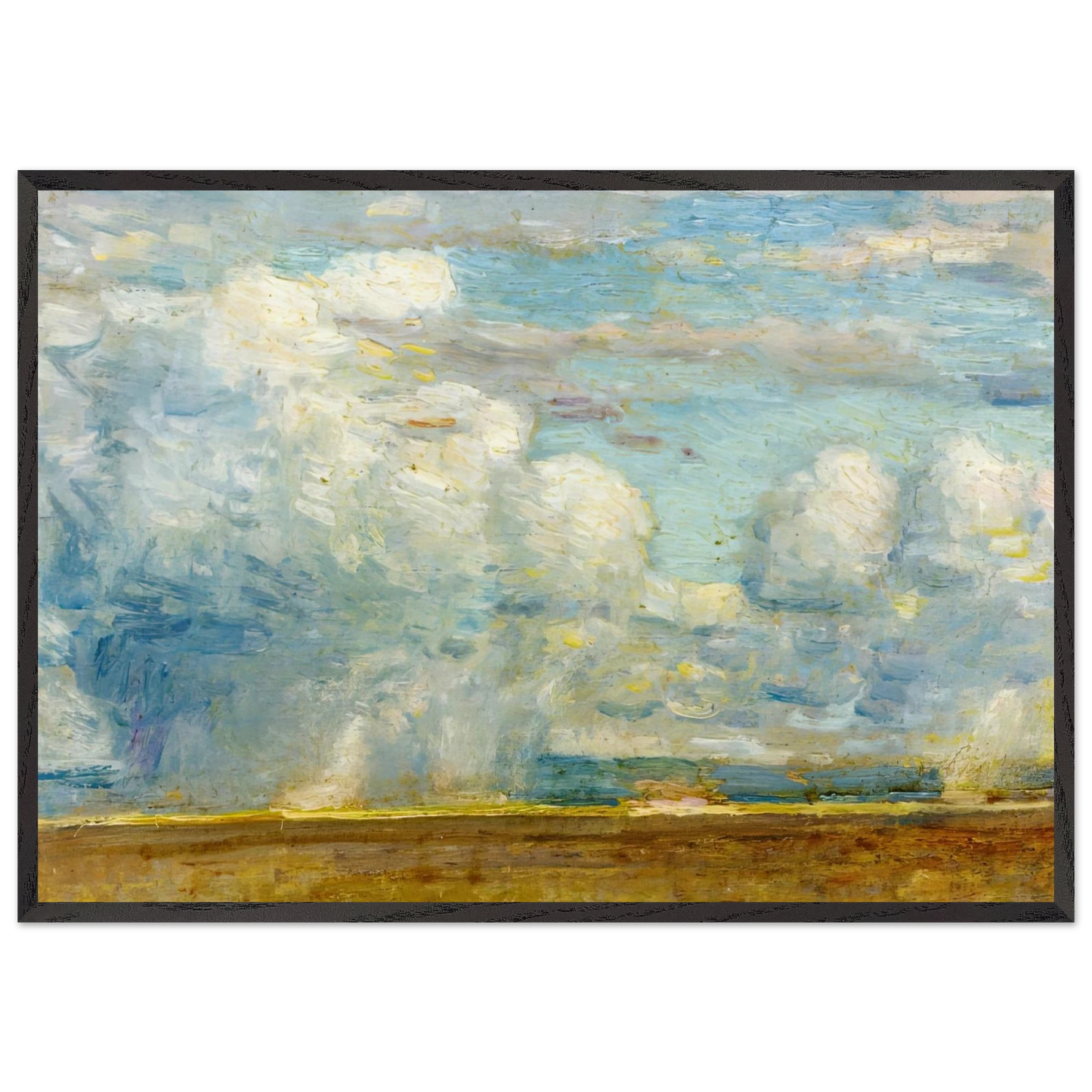 Clouds also known as Rain Clouds over Oregon Desert - Childe Hassam 70x100 cm / 28x40 inches Framed Art Print – Black Wooden Frame
