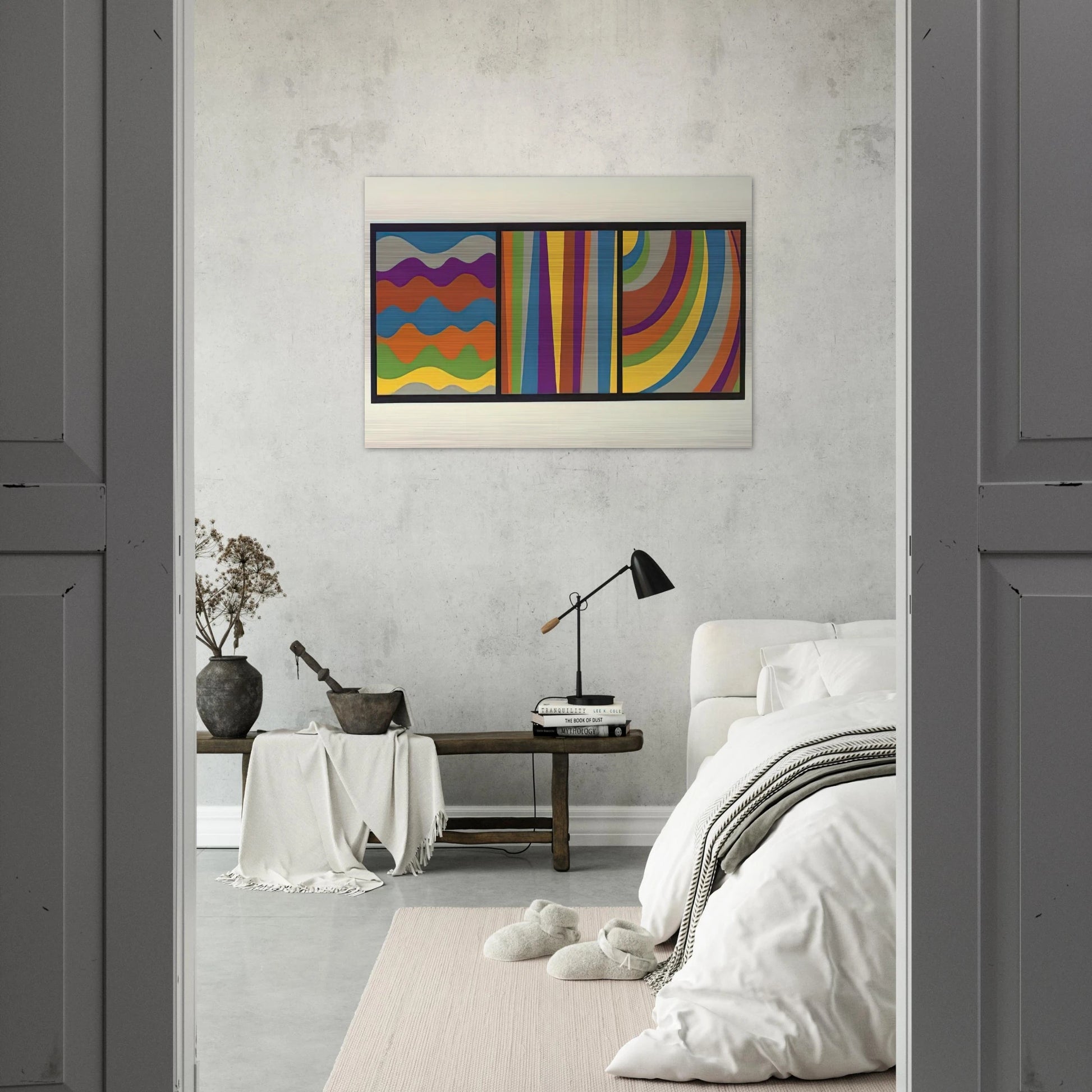 Irregular Arcs, Bands, Loops - Sol LeWitt Brushed Aluminum Print - 70x100 cm / 28x40 inches | Sol LeWitt Aluminum Print | Sol LeWitt Prints
