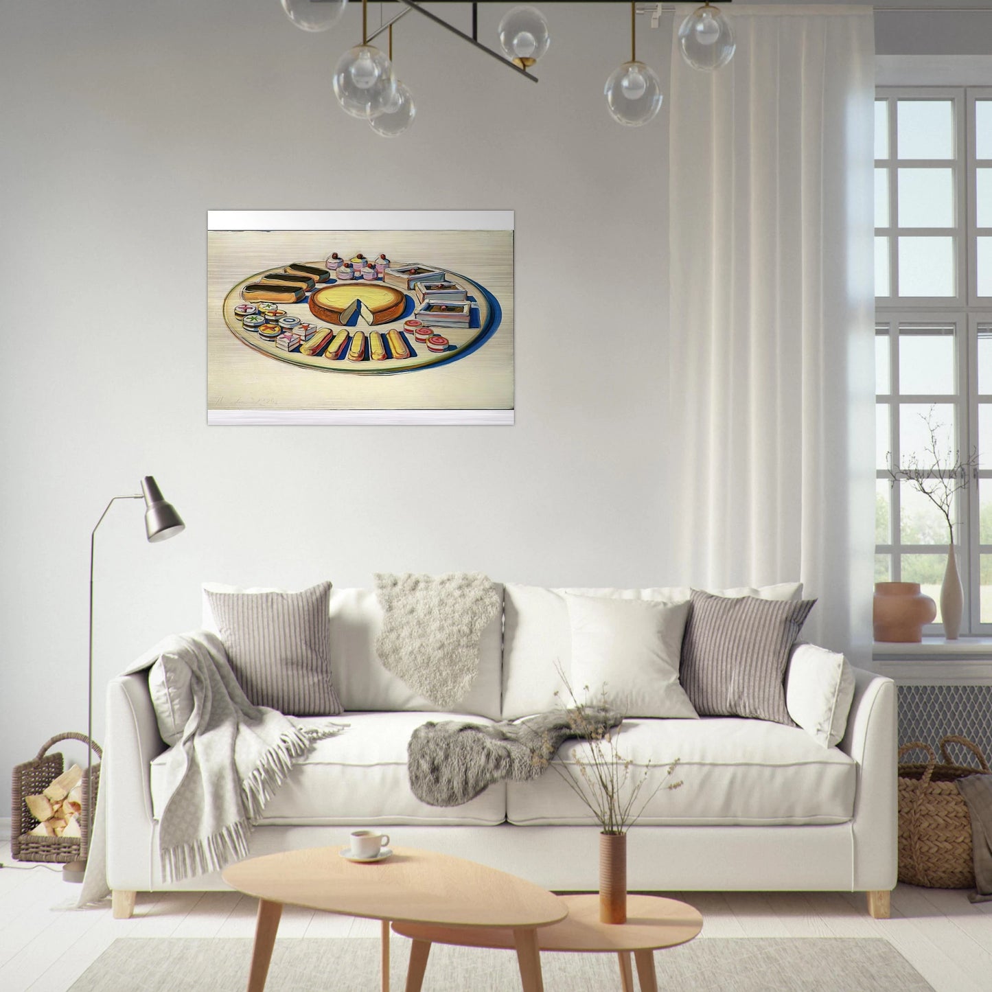 French Pastries - 1963 - Wayne Thiebaud Brushed Aluminum Print - 70x100 cm / 28x40 inches | Wayne Thiebaud Aluminum Print | Wayne Thiebaud Prints